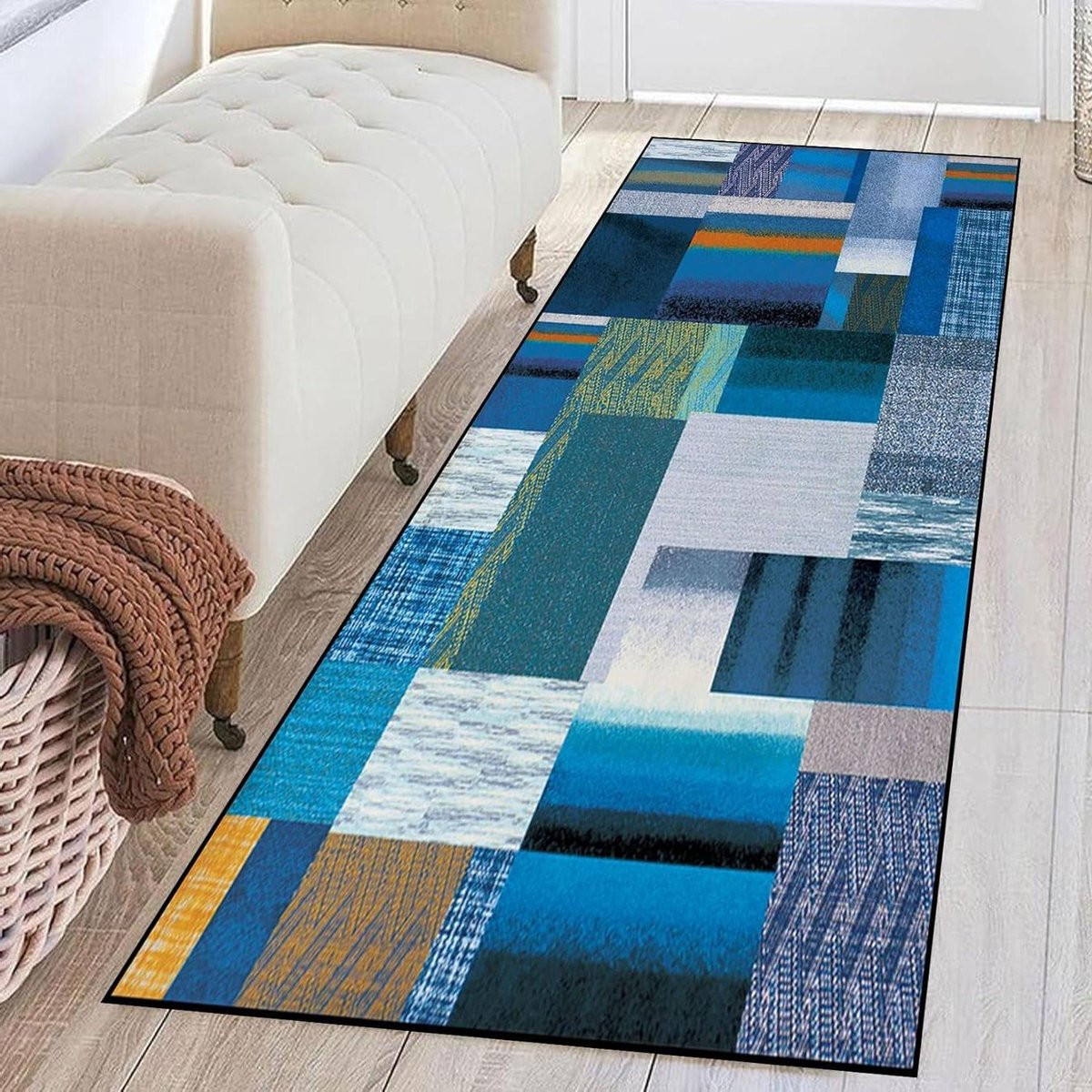 Grijs Loper Kleed voor Gang, Keuken of Badkamer - 110 x 310 cm