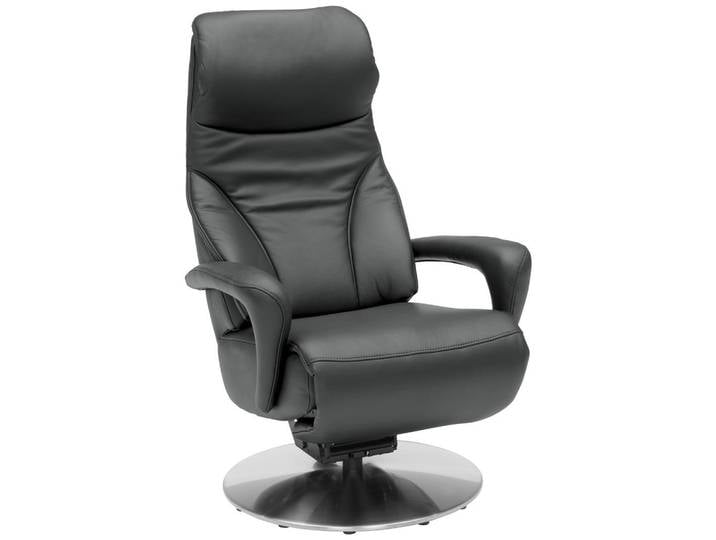 Dieter Knoll Relaxsessel Lenno, Anthrazit, Metall, Echtleder, Longlife-Leder, Semi-Anilinleder, 75x117x88 cm, Fußauswahl, Lederauswahl, Stoffauswahl, erweiterbar (Typenauswahl), Herz-Waage-Funktion, Wohnzimmer, Sessel, Relaxsessel
