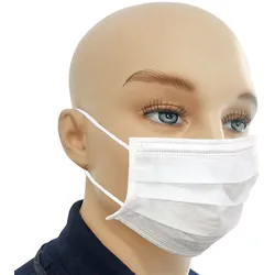 OP Maske Typ IIR weiß mit runden Ohrschlaufen Einmal-Mundschutz 50 Stück