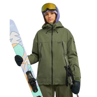 Snowboardjacke ROXY "20K Ice Bounded", Damen, Gr. L, grün (beetle), Obermaterial: 100% Polyester., Jacken Snowboardjacke