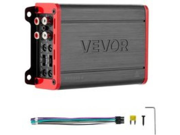 VEVOR Autoverstärker 4-Kanal, Endstufe Klasse D Überbrückbar, Max. 4 x 120 W an 4 Ohm / 4 x 200 W an 2 Ohm, Hochleistungsverstärker für SUVs Pickups Geländewagen Mehrkanal-Audioverstärker