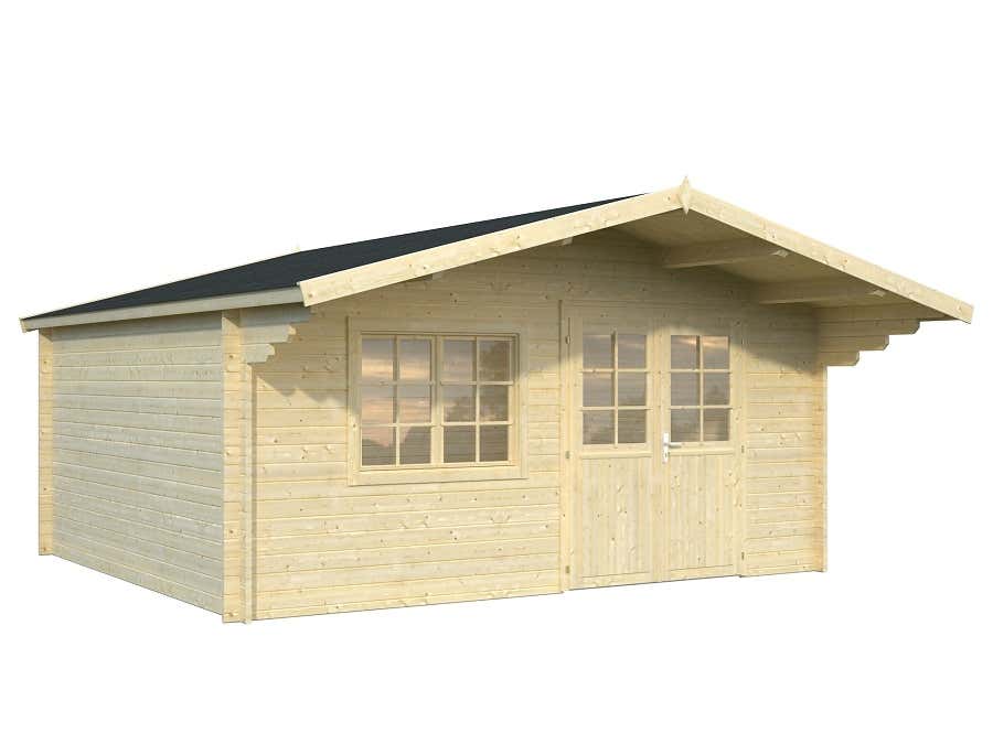 Palmako Gartenhaus Britta 19,7 m² aus Holz Gartenhaus mit 40 mm Wandstärke Gartenhütte Geräteschuppen 20.4 m² Satteldach
