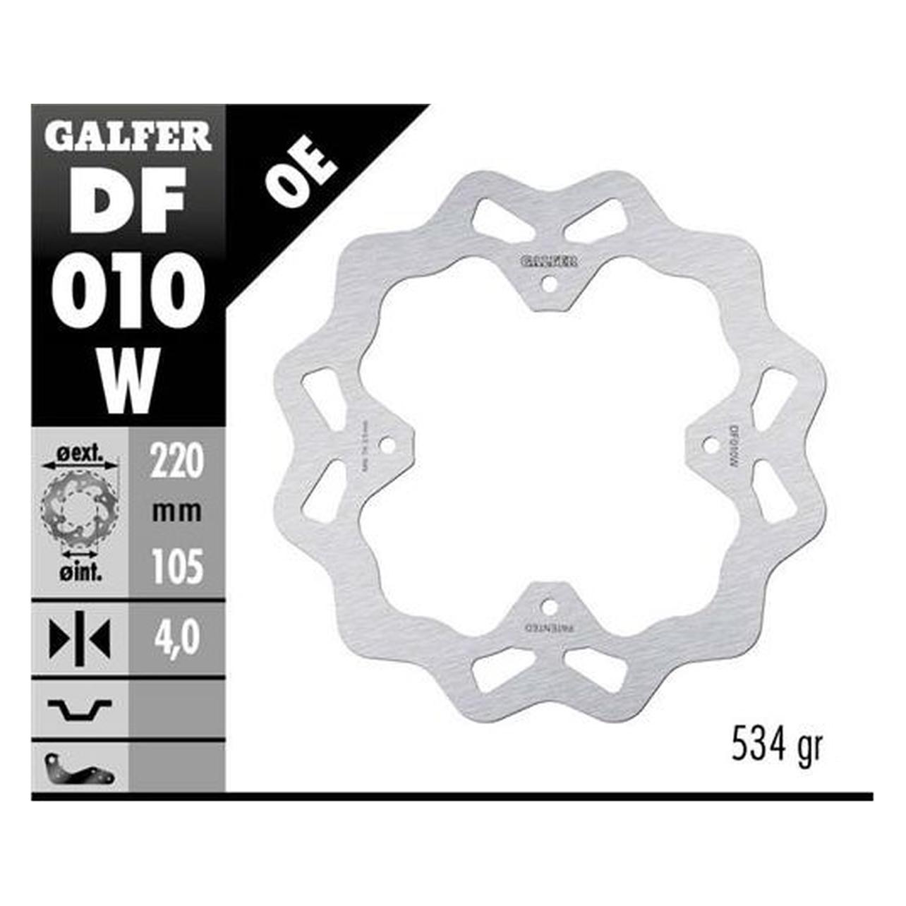 Galfer Bike Galfer Wave Bremsscheibe DF010W Honda / hinten silber Motorrad (220 mm) (DF010W)