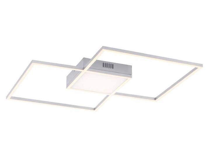 Plafonnier LED couleur acier\, intensité lumineuse variable\, télécommande\, L 60 cm