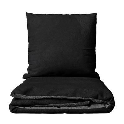 Leonado Vicenti Bettwäsche 240x220 cm Fleece Schwarz Anthrazit Wendeseite Winter warm