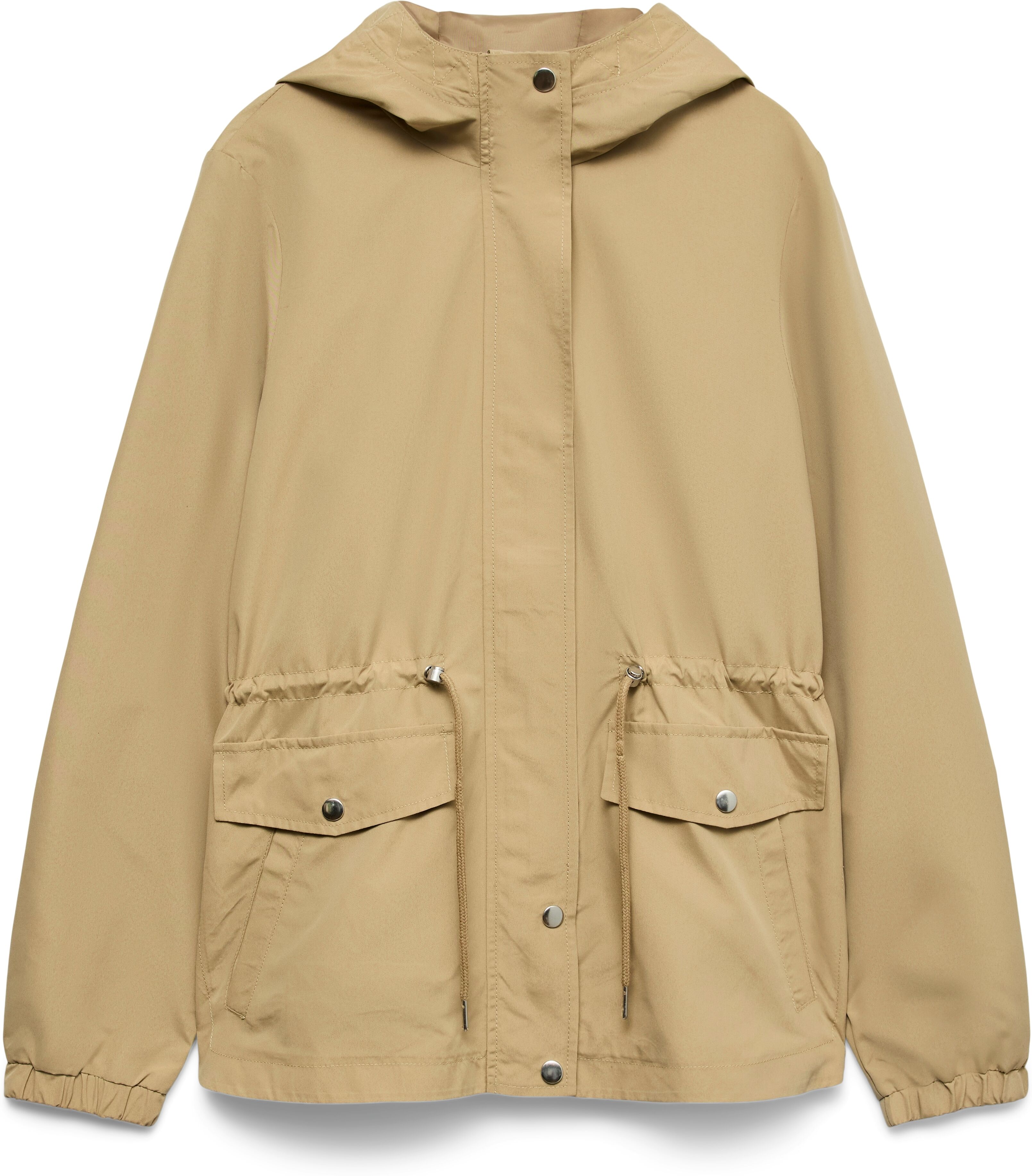 Parka VERO MODA "VMPAISLEY PARKA JACKET NOOS", Damen, Gr. L, beige (kelp), Web, Obermaterial: 100% Polyester, unifarben, regular fit hüftbedeckend, Jacken Parka, mit Taillen-Kordelzug kelp L