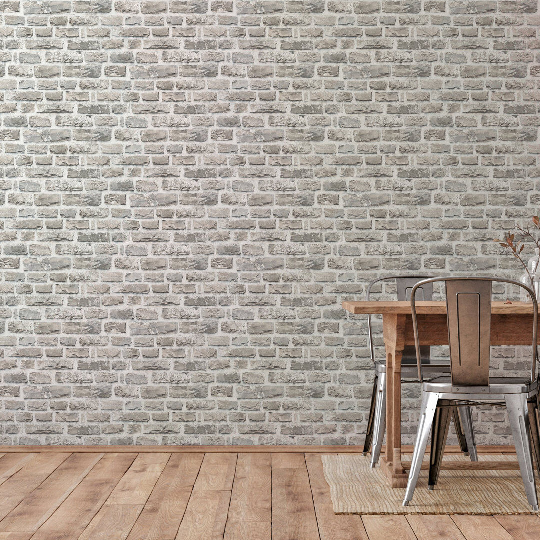 Galerie Home The Bricks and More Stone Symphony Motif 10.05m x 53cm Matte Wallpaper Roll Silver Grey 1,005cm L