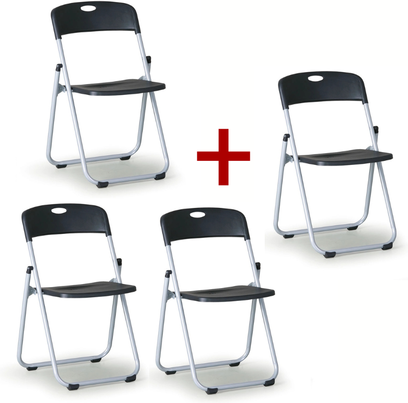 B2B Partner Klappstuhl CLACK 3+1 GRATIS, schwarz