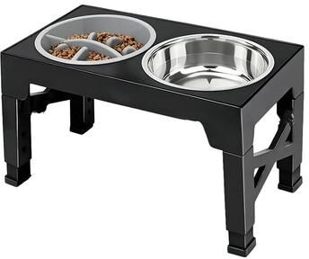 Uplift Picks Adjustable Elevated Dog Feeder With Double Stainless Steel Food And Water Bowls slow Food Bowls 43x23cm