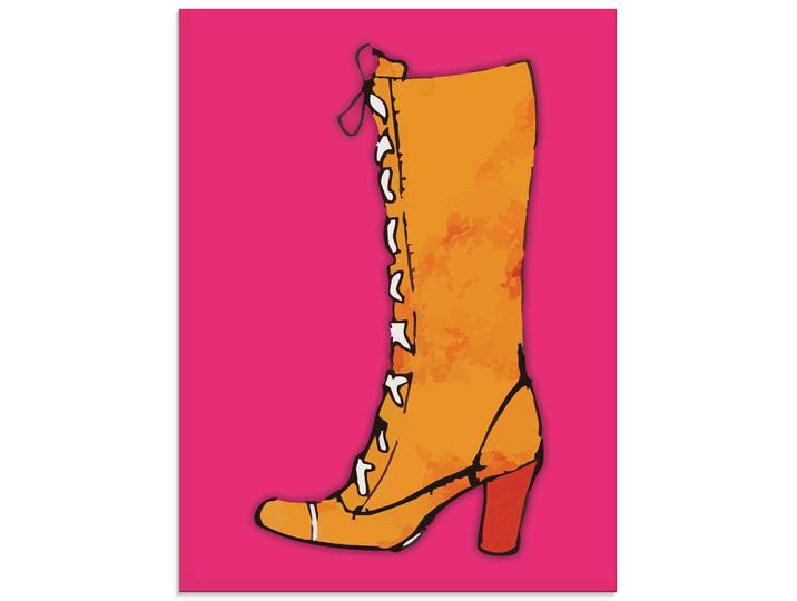 Glasbild ARTLAND Stiefel , farbe bild(er): pink, B:45cm H:60cm, Bilder, Glasbild, in verschiedenen Grössen