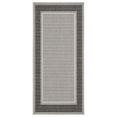 Teppich ANDIAMO "ARIZONA 2" Gr. 2, grau, B:67cm H:5mm L:140cm, Kunstfaser, Teppiche, Teppich, Flachgewebe, mit Bordüre, In- und Outdoor geeignet, wetterfest