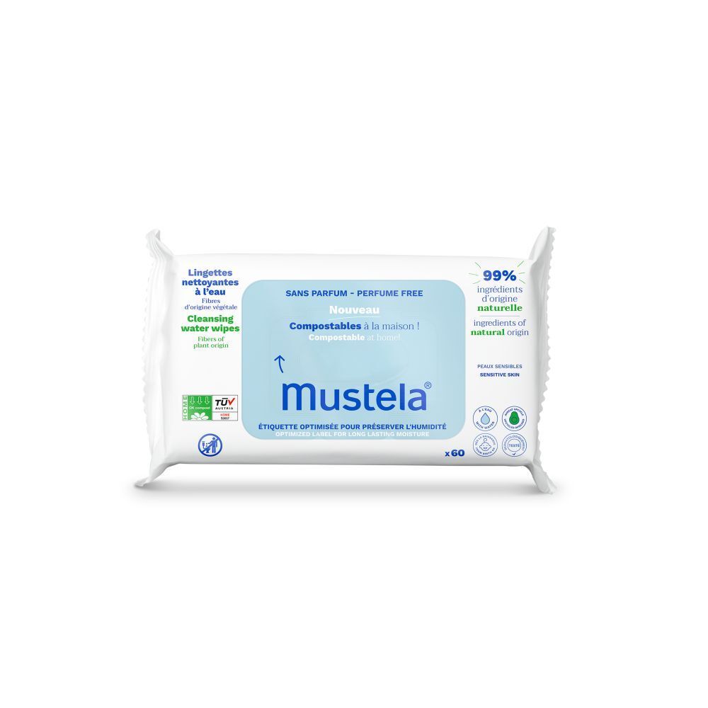 Mustela Reinigende Doekjes Water Zonder parfum 60st 60 St Tücher