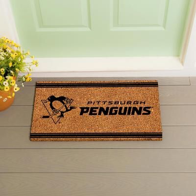 Evergreen Pittsburgh Penguins Monochrome Indoor/Outdoor Coir Door Mat