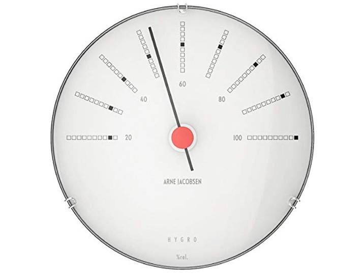 Arne Jacobsen Hygromètre Ø 12 cm Bankers Design Original Détails créatifs Blanc