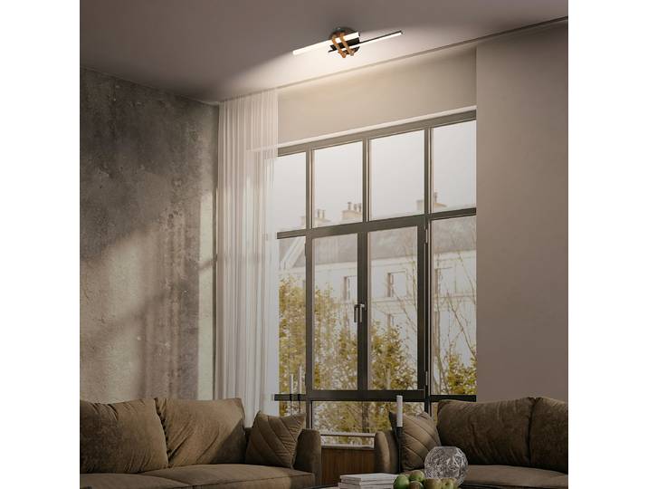 LED Deckenleuchte Vinka 58cm Schwarz/Schwarz Aluminium, Polypropylen LED LED-Platine