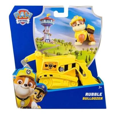 PAW Patrol - Rubble-Figur mit Bulldozer-Baufahrzeug, stabiles Basis-Fahrzeug (2025), authentisches Spielzeug zur Serie für Kinder ab 3 Jahren