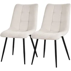 ESSZIMMERSTÜHLE 2ER-SET Beige Stoffbezug