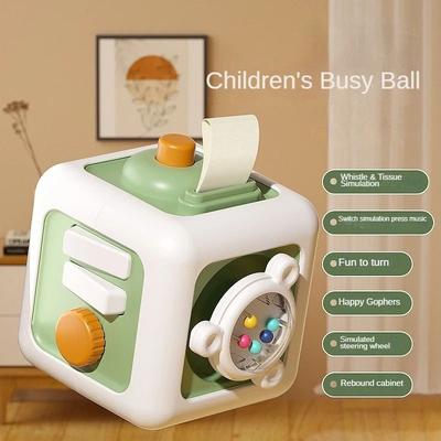 Uplifted Finds 6 In 1 Montessori Educational Sensory Busy Cube Early Education Activity Toy new Green