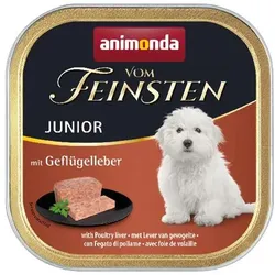 animonda Vom Feinsten Junior 150g Schale Hundenassfutter 22 x 150 Gramm Geflügelleber