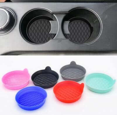 Inspired Finds Silicone Car Coasters 2 Pack Non Slip Bling Cup Holder Inserts For Car Interior Accessories gray
