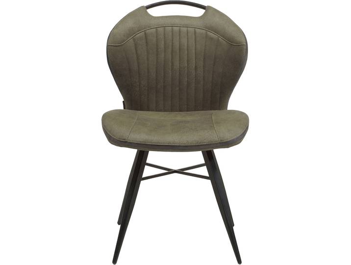 Esszimmerstuhl OMG DESIGN Mace , grün (moss, schwarz, moss), B:53cm H:87cm T:61cm, Stühle, Esszimmerstuhl, Lederoptik, pflegeleicht, mit praktischem Griff