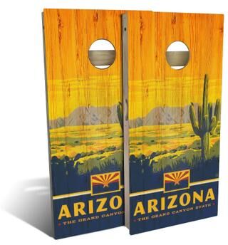 Skip's Garage Arizona State Pride Outdoor Cornhole Board Set