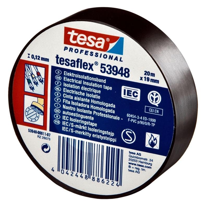 tesa Insulating tape Tesaflex 53988, black, 19 mm x 20 m (19 mm) (54033509)