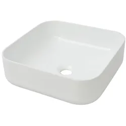 vidaXL Waschbecken Quadratisch Keramik Weiß 39x39x13,5 cm
