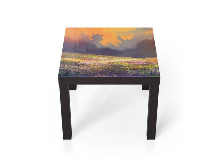DEQORI Couchtisch 'Malerische Blumenpracht', Glas Beistelltisch Glastisch modern