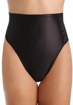 Plus Size Women's High Waist Firm Shaping Thong 900 by Rago in Black (Size L)