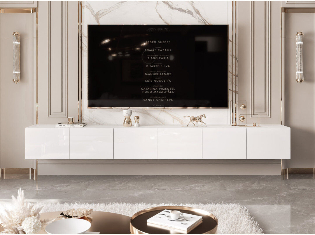 Metro TV-Lowboard TV-Unit ANGEL White Gloss 36cm H x 300cm L x 40cm W