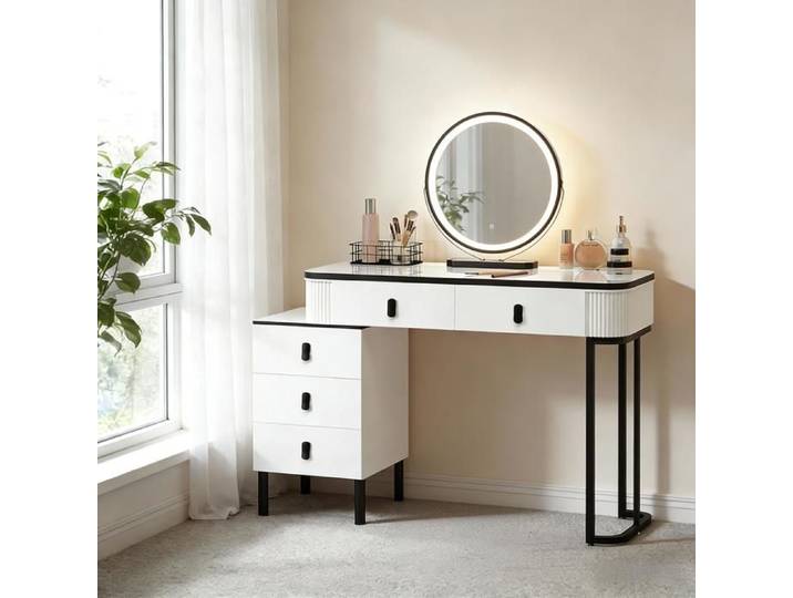 Bureau de Chic bureau Table vestimentaire avec tiroir Avec ports USB Avec espace de rangement Table de bureau