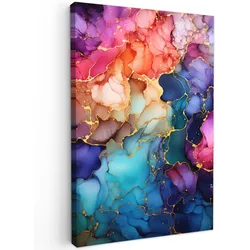 LEINWANDBILD Marmor - Bunt - Abstrakt Wanddeko Schlafzimmer 60x90 cm