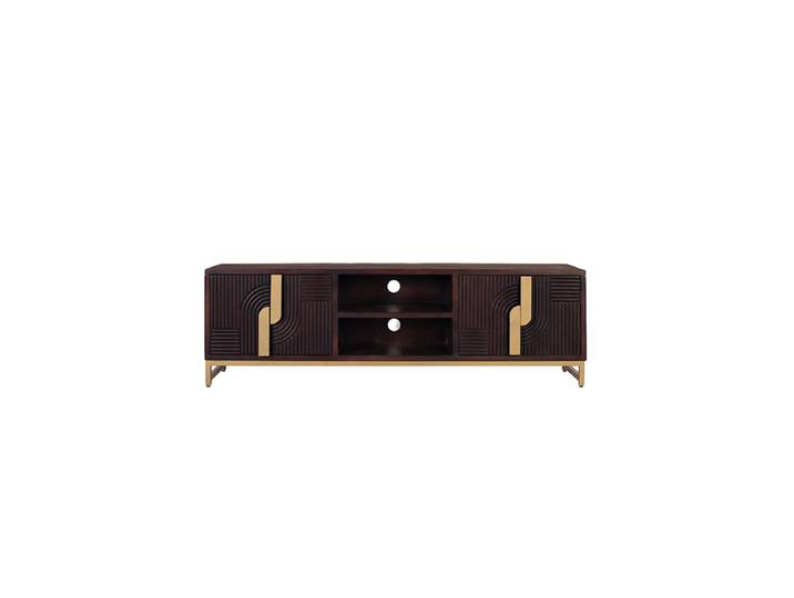 Massives Lowboard „Arco“ mit 3D-Effekt Mangoholz Giner & Colomer