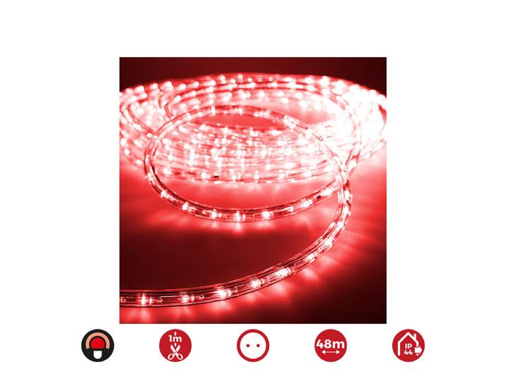 Tube Led Flexible Rouge 48m éclairage Led Rouge Flexible\, 48m\, Haute Densité. - Edm