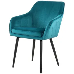 SalesFever »Freja« Armlehnstuhl Samt türkis 61x85x45 cm