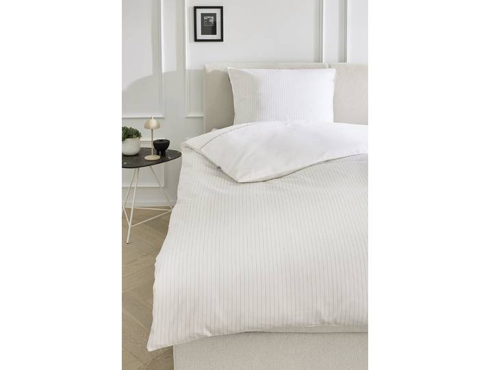 Housse de couette renforcée Twist 140 x 200 cm + coussin 70 x 90 cm Blanc/Blanc