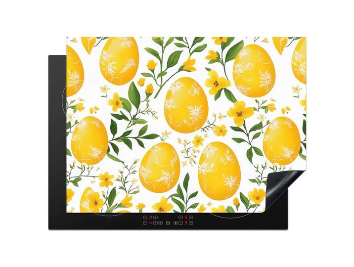 HERDABDECKPLATTE Blumen - Ostereier - Gelb Herdabdeckung Induktionsfeld 70x52 cm