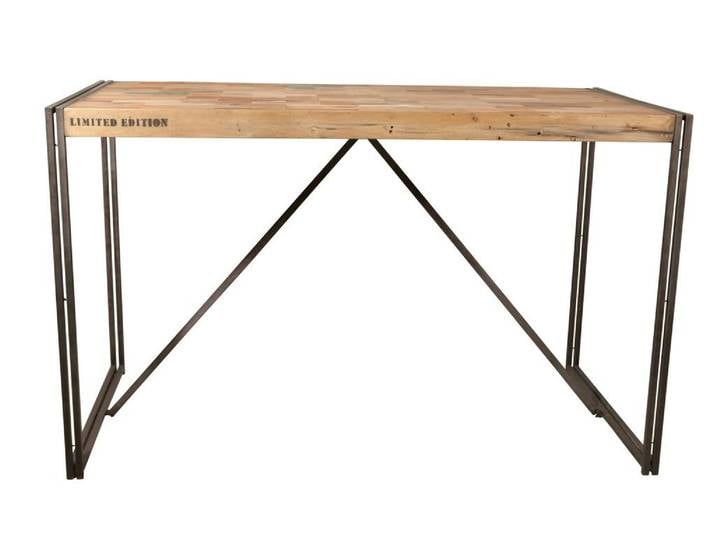 Table mange debout rectangle bois recyclé 150x80 CARAVELLE