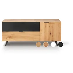 Massivholz »Lugano« Lowboard III mit Holzfüßen Hobelschlag Front / Hobelschlag Front