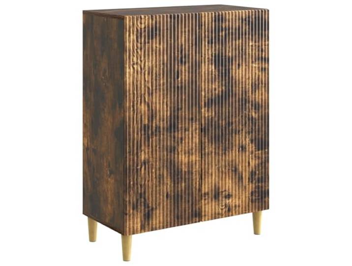 TEKGHUT Sideboard Räuchereiche 66 x 34,5 x 90 cm Holzwerkstoff Vintage-Chic, rechteckige Form, 90°-Pendeltür, Brettregale, konische Beine, Holzwerkstoff, pflegeleicht