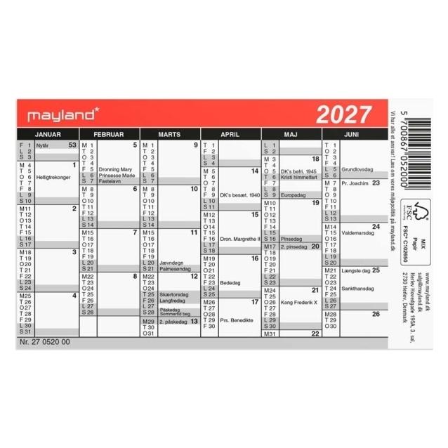 Mayland-Burde Mini kalender 2026 (26052000)