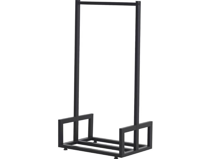 Brandhout Thisted rek houtopslag 50x35x95 cm metaal zwart