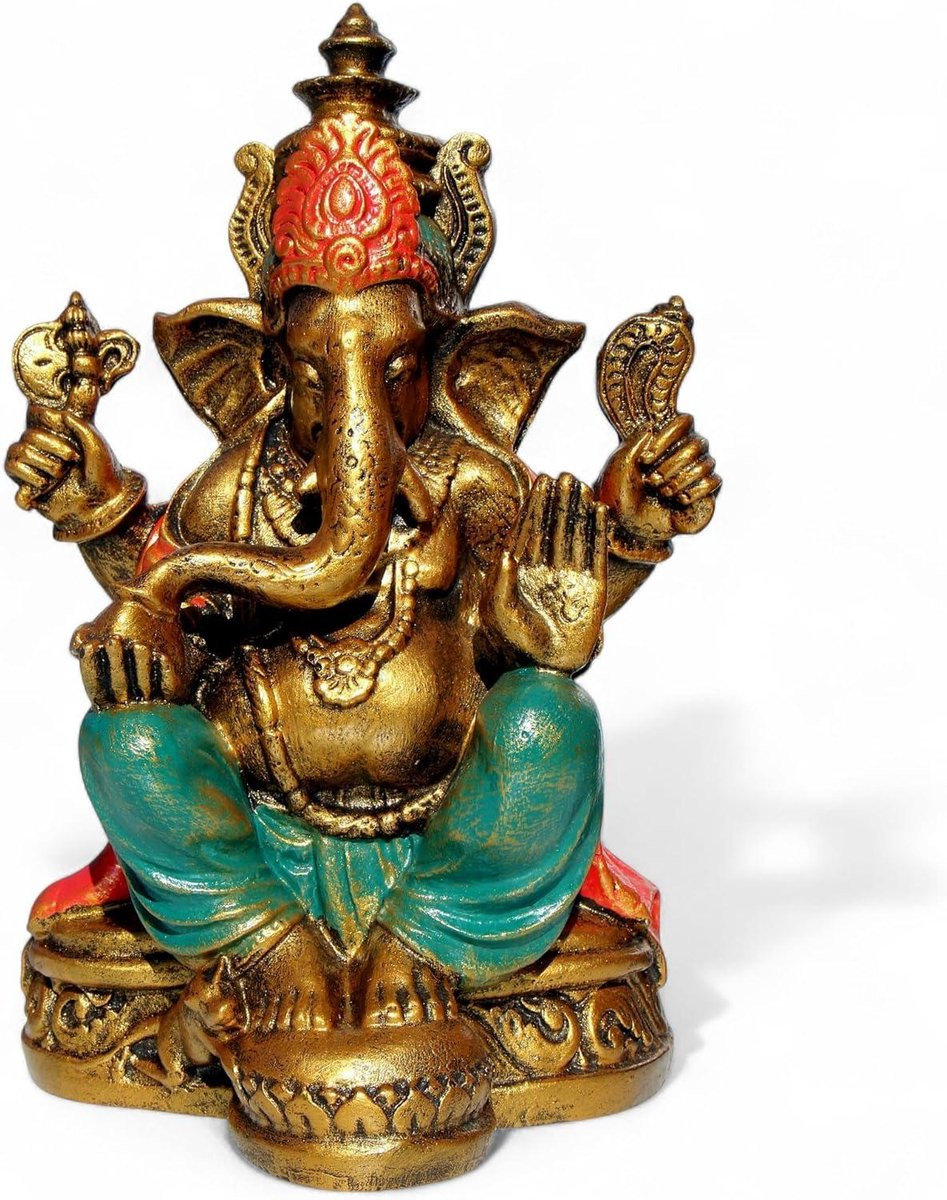 Handgeschilderd Ganesha Olifant God Boeddha Beeldje voor Huisdecoratie, Meerkleurig, Hoogte: 165 cm