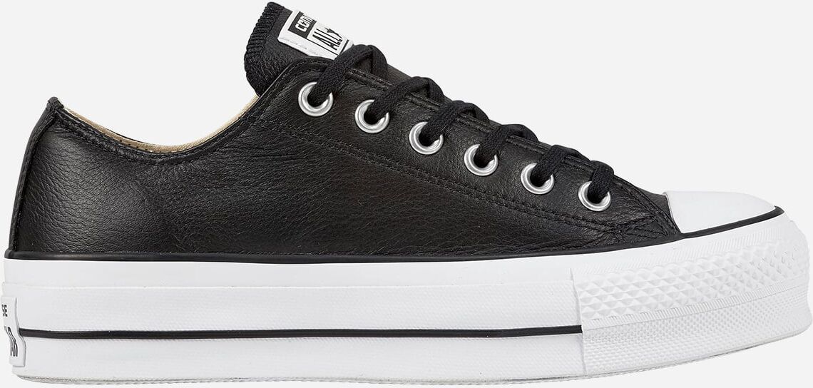 Converse Platform Leather Ox W - Scarpe Sneakers - Donna - Nero 38