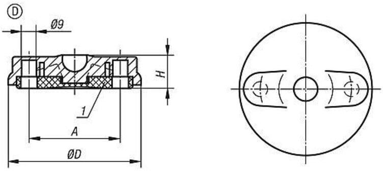 KIPP Teller für Gelenkfuß 100mm Kunststoff Kipp (K0415.4100)
