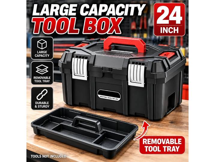 Boîte à outils de grande capacité, multifonctionnelle, de qualité industrielle, antichoc, anti-chute, étanche, boîte à outils de rangement pour la maison, grande taille