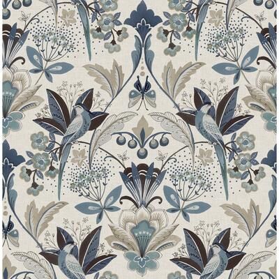 A-Street Prints Bernadette Blue Garden Wilderness Wallpaper