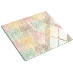 GLASPLATTE 60x52 cm Eulen