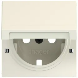 Hager WAS7112C11 ZS Steckd. SCHUKO m. Klappd., Feder, arret., IP44 fähig, A.x/C.x, shell, matt